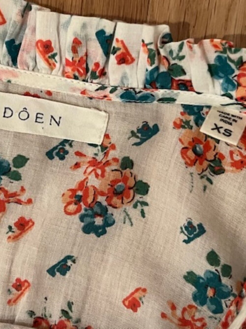 DOEN - Tangelo Top in Fleur De Rosette - Size XS - Picture 4 of 6